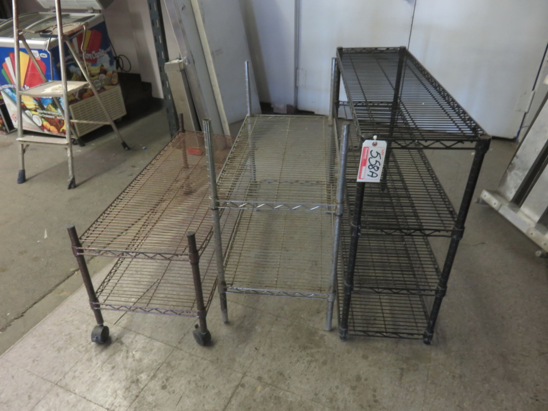 LOT - CHROME + BLACK DISPLAY SHELVING (3 UNITS)