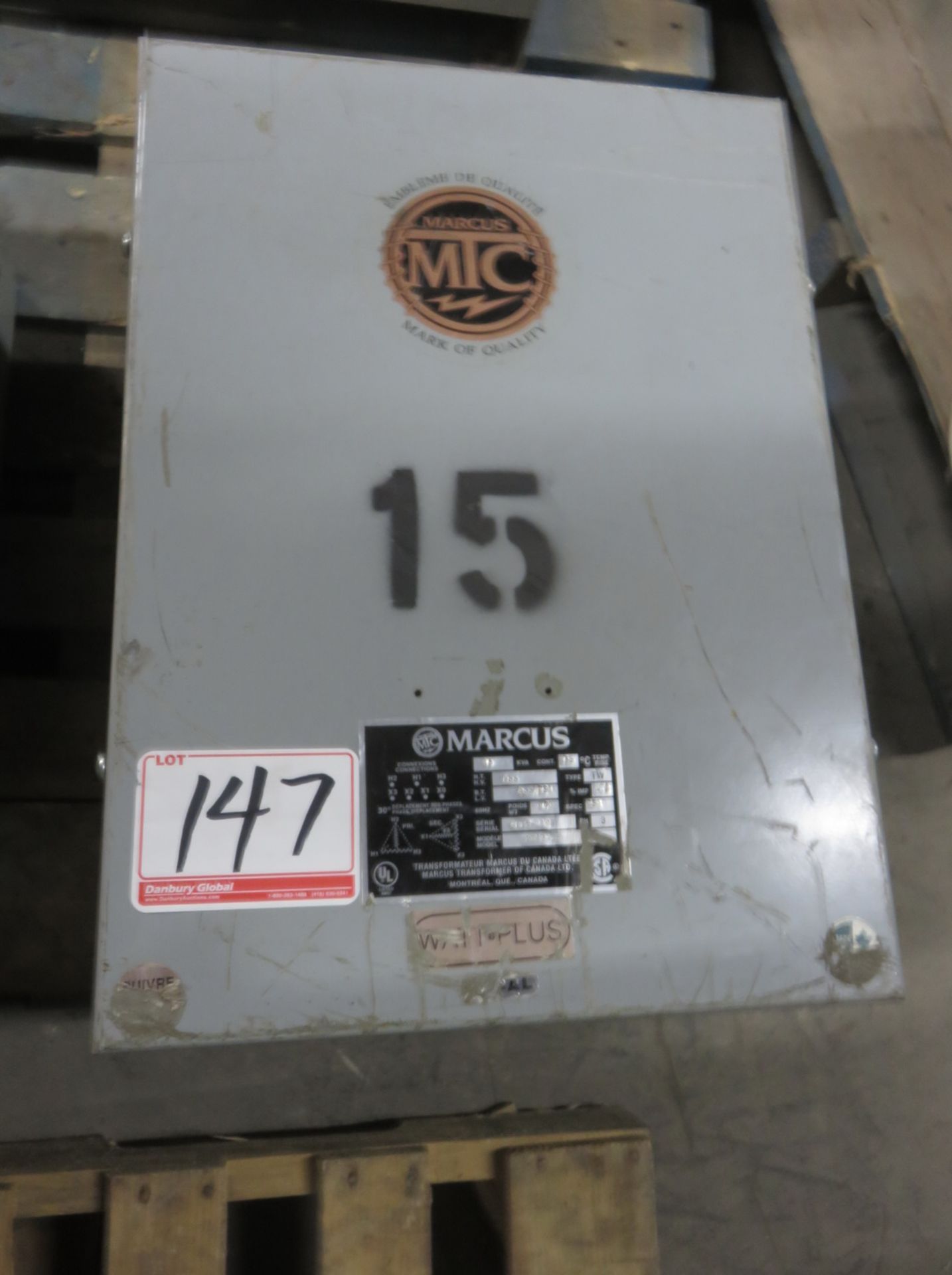 MARCUS 600/400/231V, 15 KVA TRANSFORMER