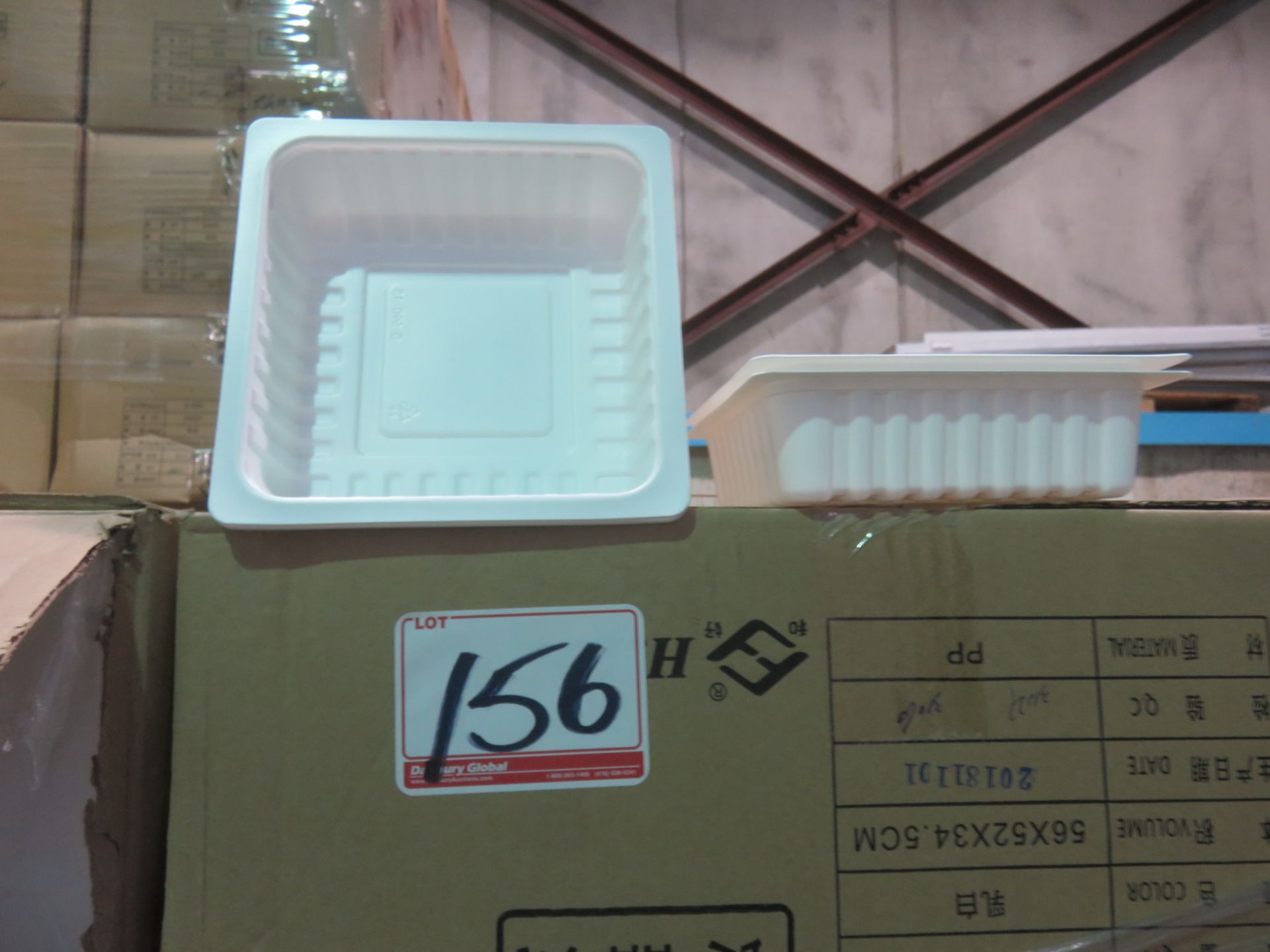 BOXES - WHITE D-590, 56 X 52 X 34.5CM PLASTIC CONTAINERS (540 PCS/BX), (5 SKIDS)