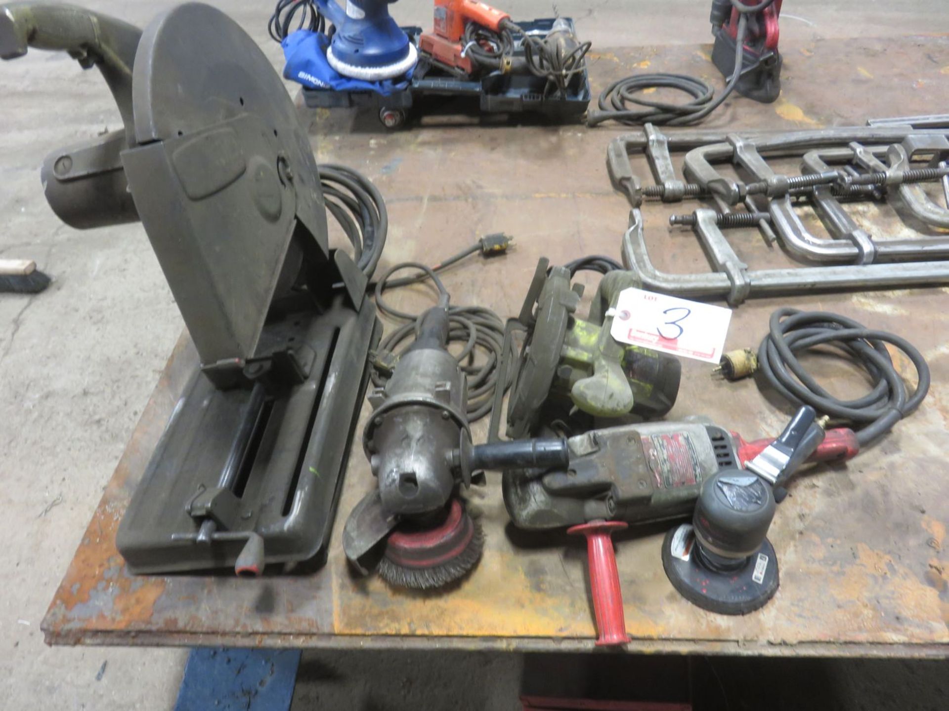 LOT - GENERAL ASSTD CHOP SAW, GRINDERS, SAWS ETC