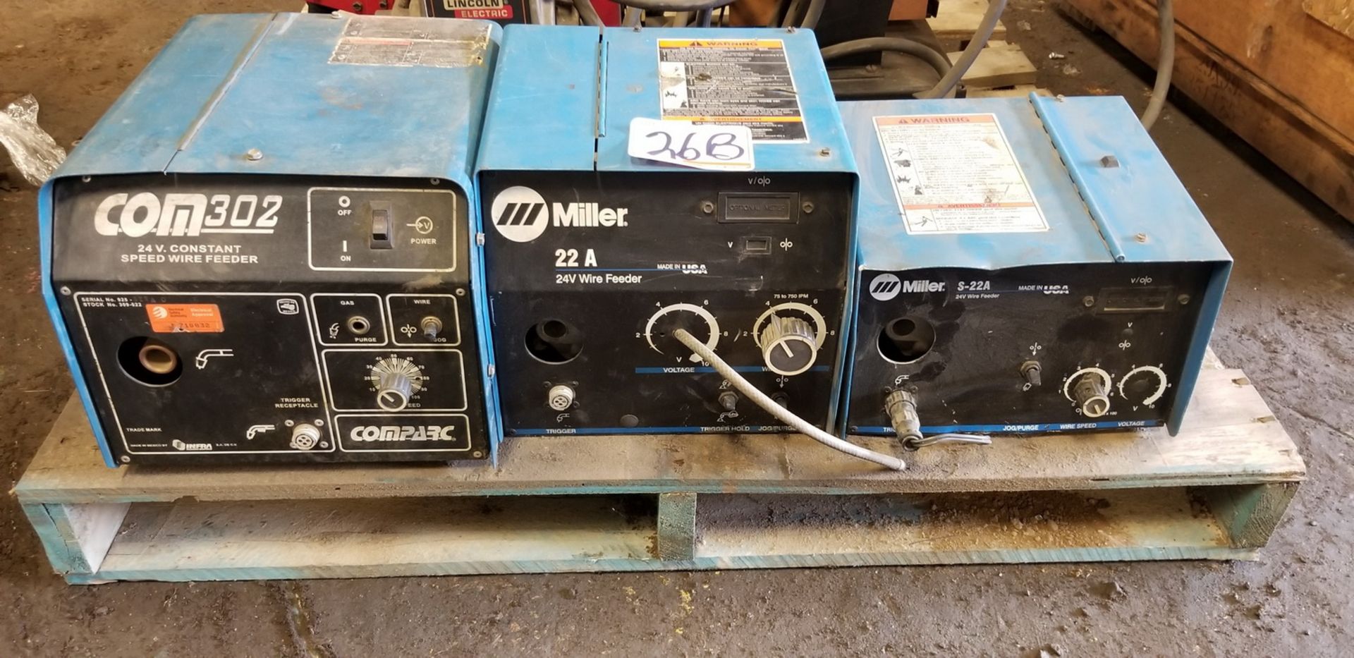 LOT - LINCOLN ELECTRIC LN-10, MILLER 22A & S-22A & COMPARC 302 WIRE FEEDERS (4 UNITS) - Image 2 of 2