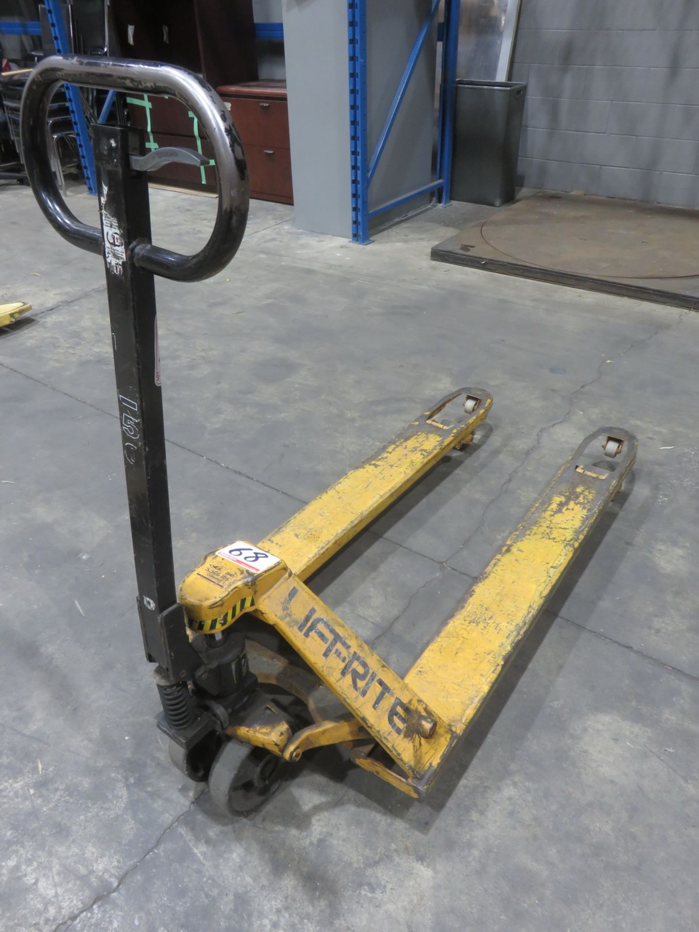 LIFTRITE 27" X 4' HYDRAULIC YELLOW PALLET TRUCK