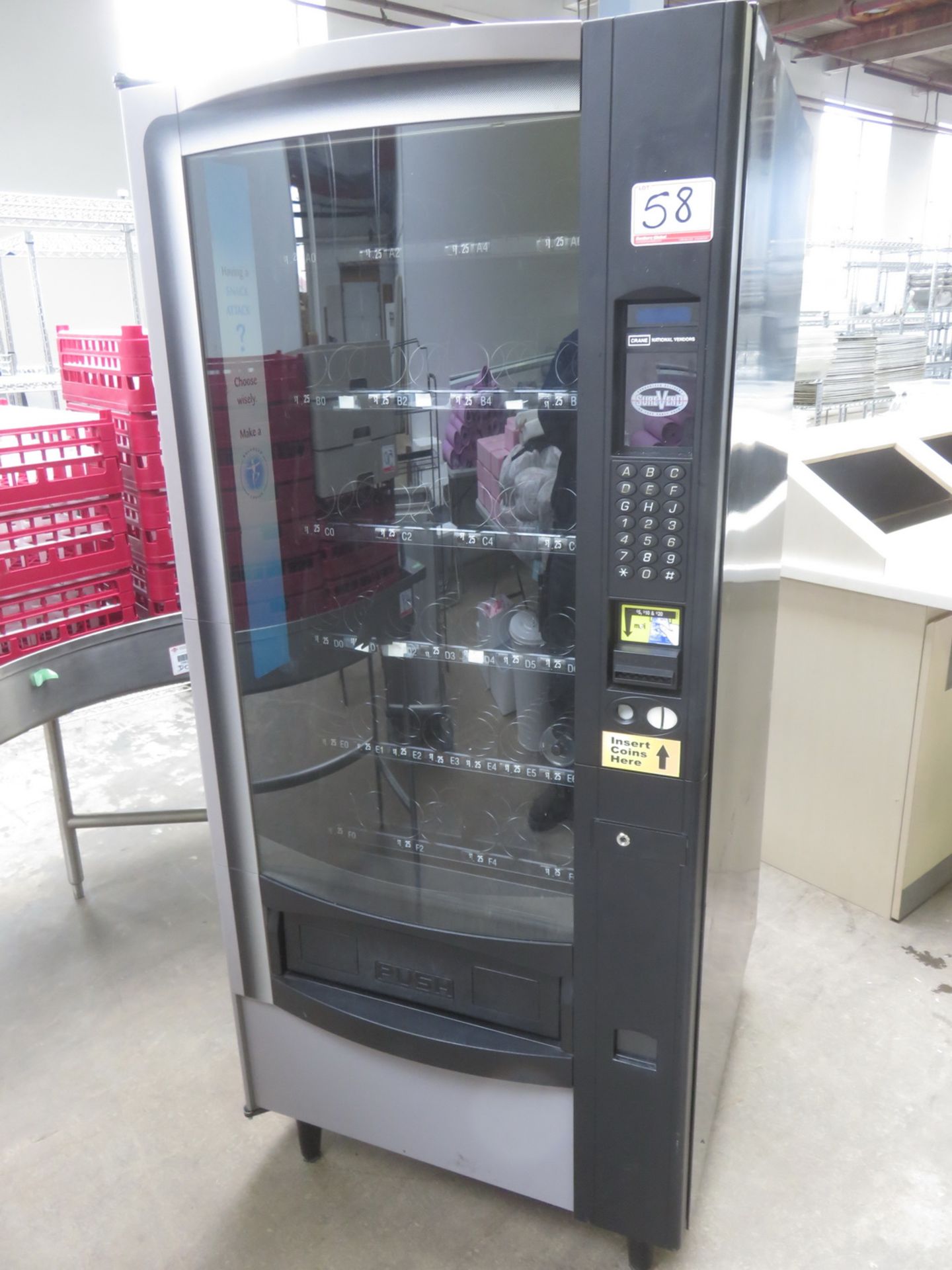 SURE-VEND 168D VENDING MACHINE C/W KEY