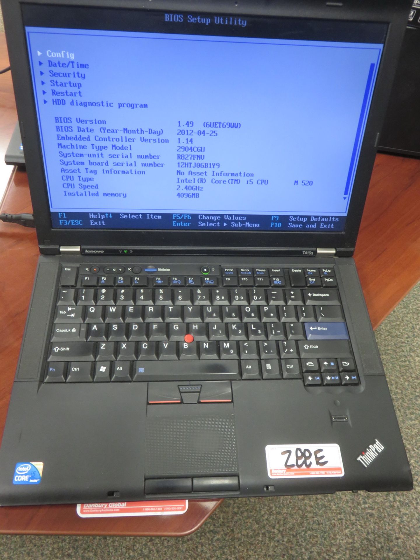 LENOVO THINKPAD T410S LAPTOP W/ INTEL CORE I5 M520 2.4GHZ PROCESSOR, 4GB RAM (NO HDD)