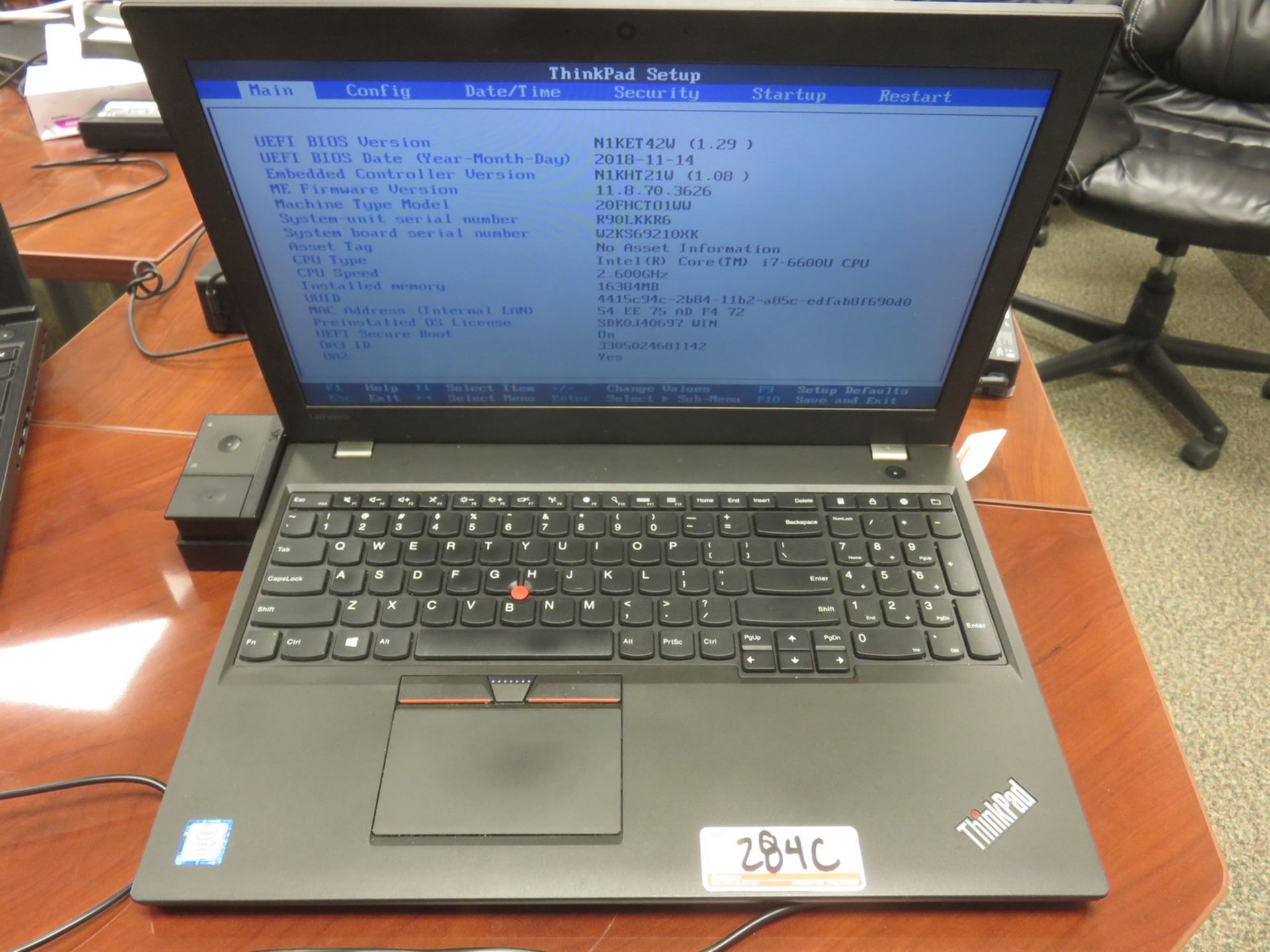 LENOVO THINKPAD T560 LAPTOP W/ INTEL CORE I7 6600U 2.60GHZ PROCESSOR, 16GB RAM, & DOCKING STATION (