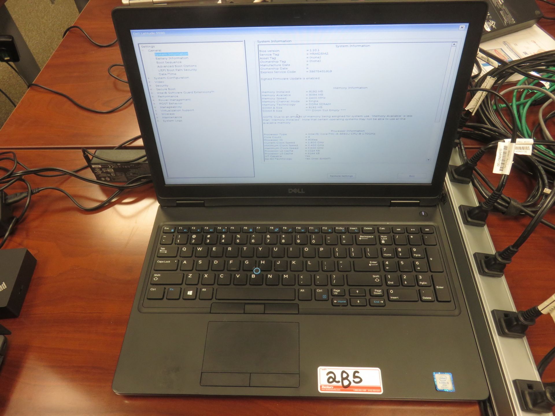 DELL LATITUDE 5590 LAPTOP W/ INTEL CORE I5 8350U 1.70GHZ 8TH GEN PROCESSOR, 8GM RAM, (NO HDD)