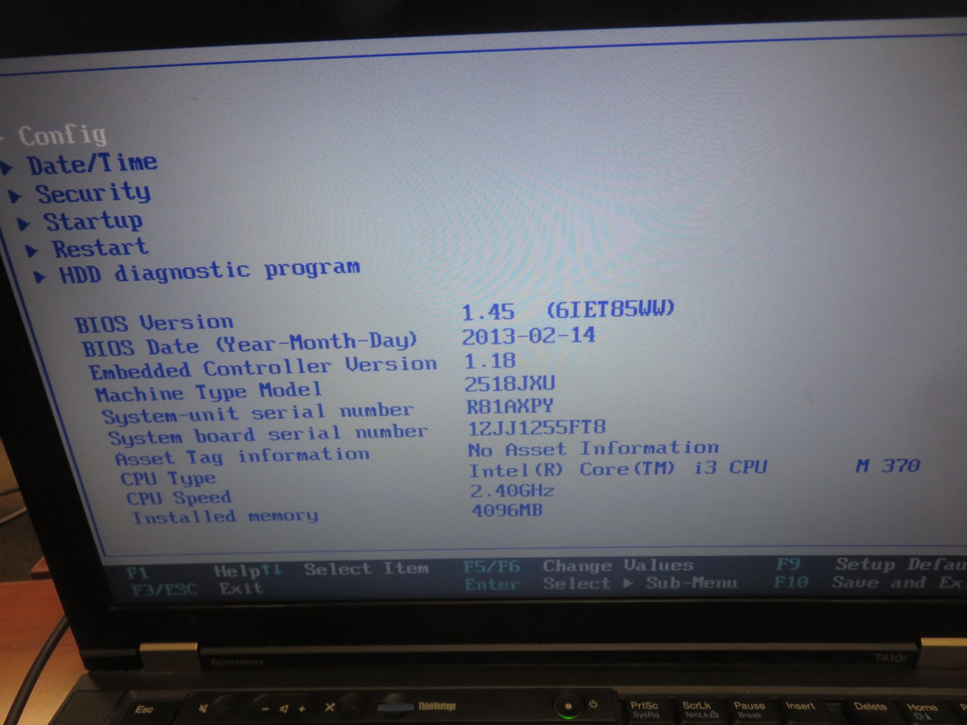 LENOVO THINKPAD T410I LAPTOP W/ INTEL CORE I3 M370 2.4GHZ PROCESSOR, 4GB RAM (NO HDD) - Image 2 of 2