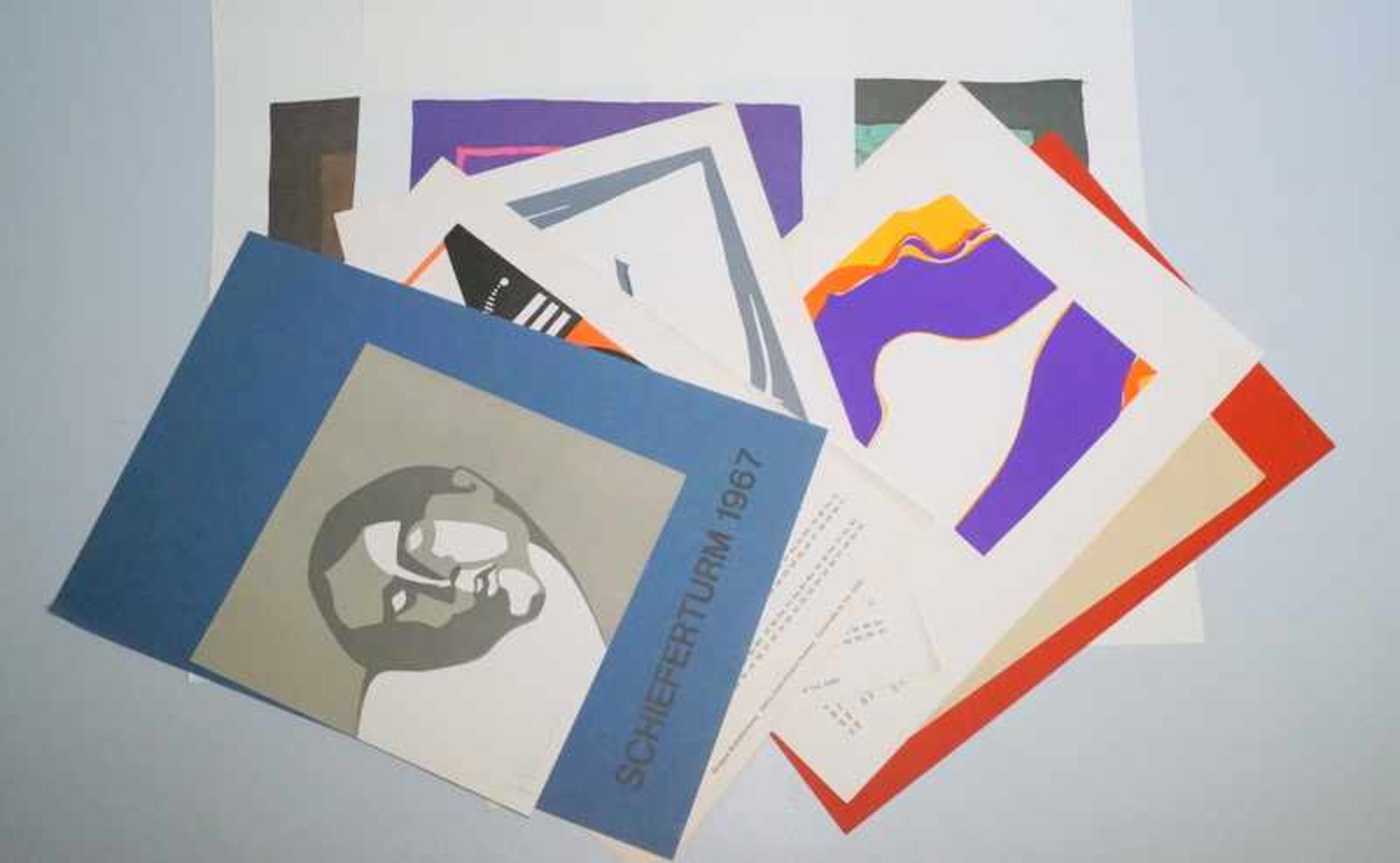 Konvolut Kalenderblätter mit Grafiken, 60er Jahredrei Blätter der Künstlergemeinschaft