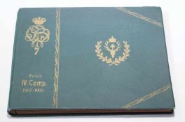 Album Jagdcorps, "Ersatz IV.Comp. 1907-1909"Leinengebundenes Album des Jagdcorps mit insgesamt 16