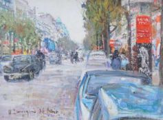 Avenue de Nolieus, Paris, 1976Öl auf Leinwand, flüssiger breiter Pinselduktus, unleserlich signiert,