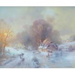 König, Günther, recte Kessler, Günther (Deutschland 1927 geb.): Winterlandschaft mit zugefrorenem