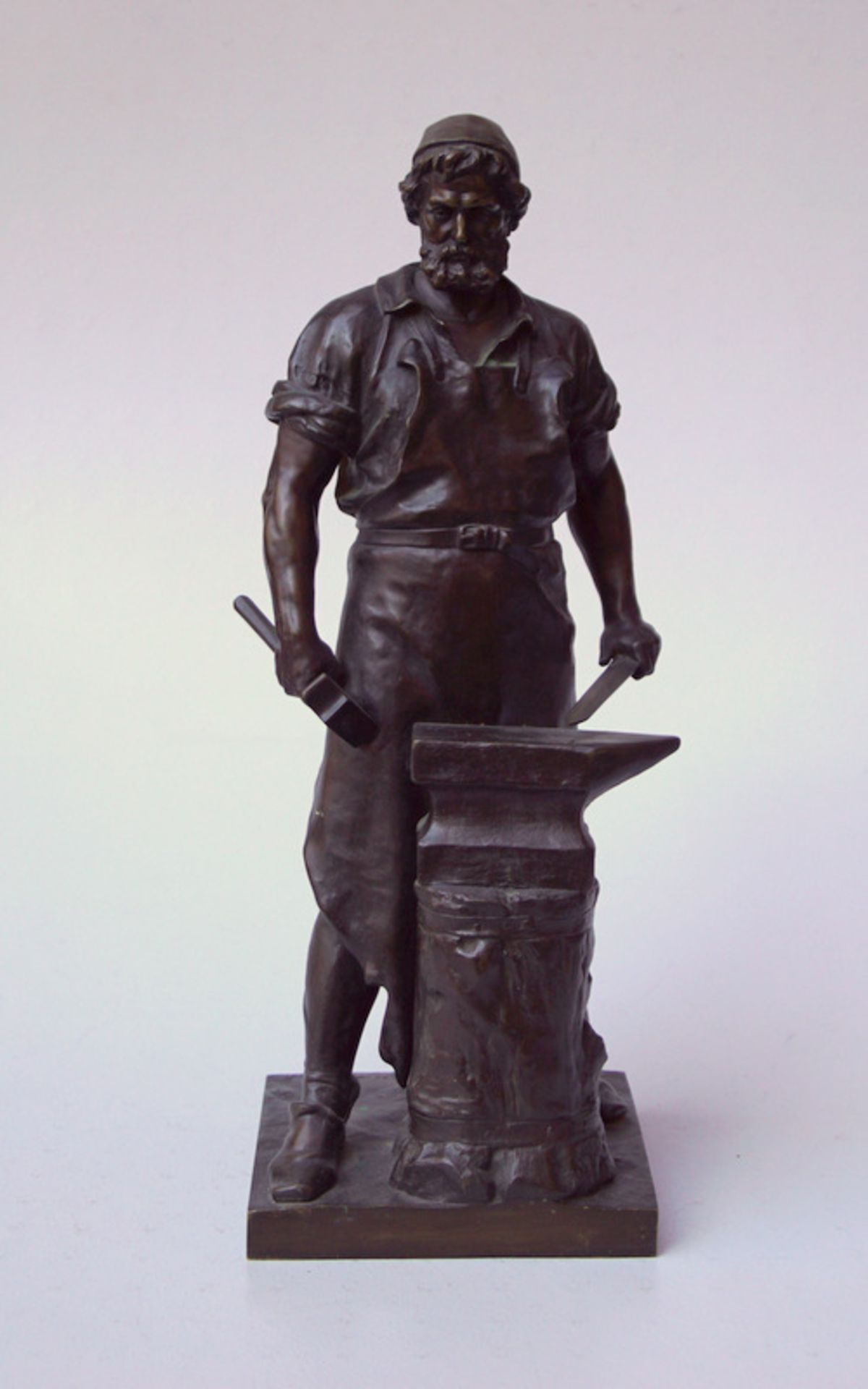 Albermann, Wilhelm (* 1835 Werden a. d. Ruhr,  1913 Köln): "Der Schmied von Solingen"Bronze mit