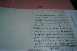Autograph Georg SandEigenhändiger Brief an unbekannten Herrn in französisch, Georg Sand bedankt sich