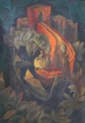 Nordeutscher Meister 1920: Expressionistische Komposition mit Venezianischer GondelÖl auf