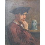 Zimmermann, Ernst (*1852,  1901): Porträt eines KünstlersDer Mann in Denkerpose mit auffälliger