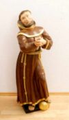 Heiliger Franz von Assisi, 19. Jhd.in braunem Habit der Franziskaner mit den Wundmalen Christi an