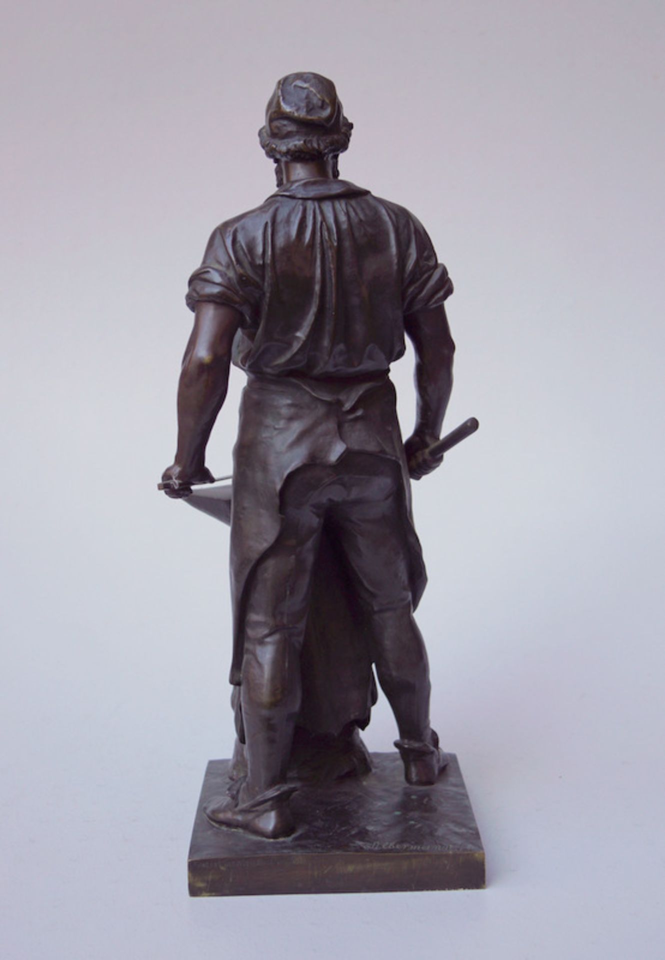 Albermann, Wilhelm (* 1835 Werden a. d. Ruhr,  1913 Köln): "Der Schmied von Solingen"Bronze mit - Image 4 of 4