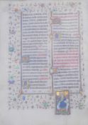 Petrus -Miniatur auf großem Pergamentmissaleblatt, Normandie, ca. um 1420braune Tinte, Pigmentfarben