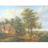 van Wisselingh, Johannes Pieter (*1812 Voort,  1899 Uttrecht): Landschaft mit Gehöft und Viehvon