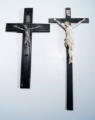 Sammlung von 5 Kreuzen, 18. und 19. Jhd.unterschiedliche Materialien wie Zinn versilbert,
