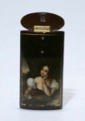 Manufaktur Stobwassser, Umkreis: Etui/Dose mit Lackmalerei, Biedermeier um 1820Pappmachee mit