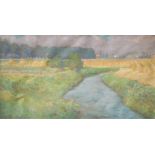 Becker- Leber, Hans Josef ( 1876 in Berlin - 1962 in Wedel): Herbstliche Landschaft mit Heugarben,