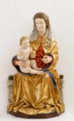 Große Figur, Maria mit dem Kinde, im Stil des frühen 19.Jhd.Linde geschnitzt, gefasst und partiell