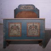 Bettgestell, süddeutsch, 1. Hälfte 19.Jhd.Weichholz mit polychromer Malerei, Altersspuren,Maße (