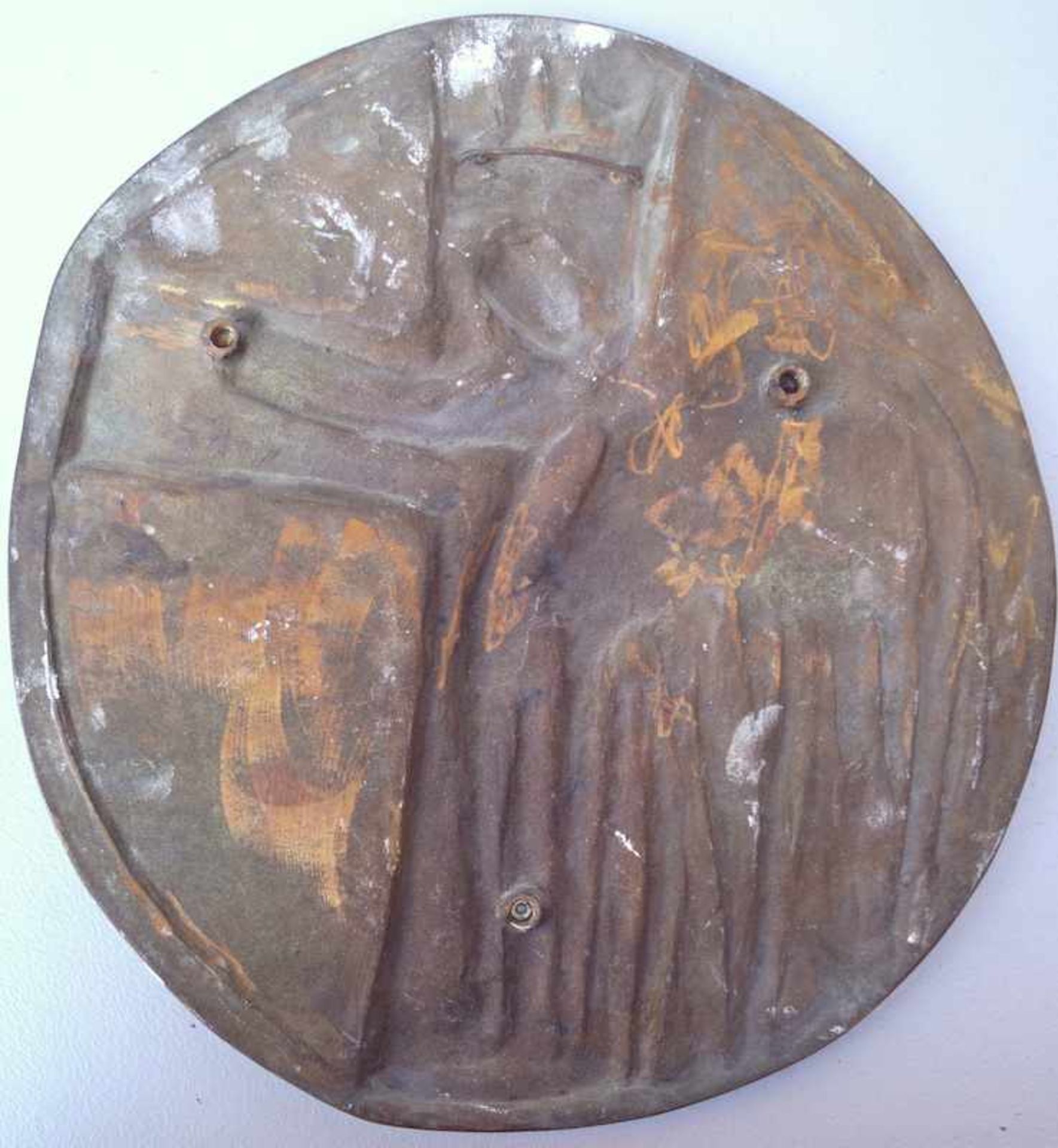 Schürk-Frisch, Hilde (1915 Enningerloh -2008 Münster): Rundes Bronzerelief "Wenn das Weizenkorn - Bild 2 aus 2