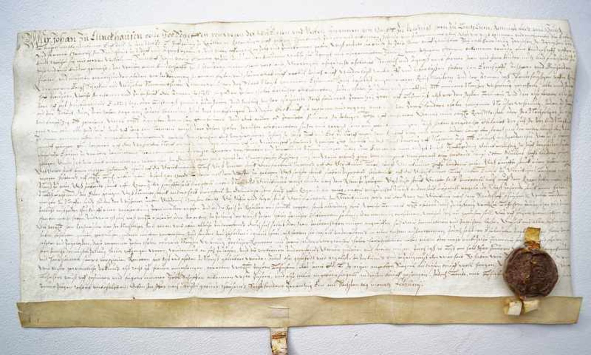 Rentenverschreibung von 1621 nebst Siegel und LegendeBraune Tinte auf Pergament , Hofschulte