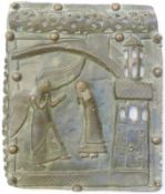 Bronzerelief einer Domtür mit der Verkündigung Mariasnach romanischem Vorbild, wohl der Bernwardstür