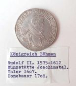 Königreich Böhmen, Rudolf II. 1575-1612, Taler von 1607VS: Brustbild Rudolf II. nach rechts,