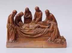 Grablegung Christi, um 1900Lindenholz, geschnitzt, große vollplastisch gearbeitete Skulptur,