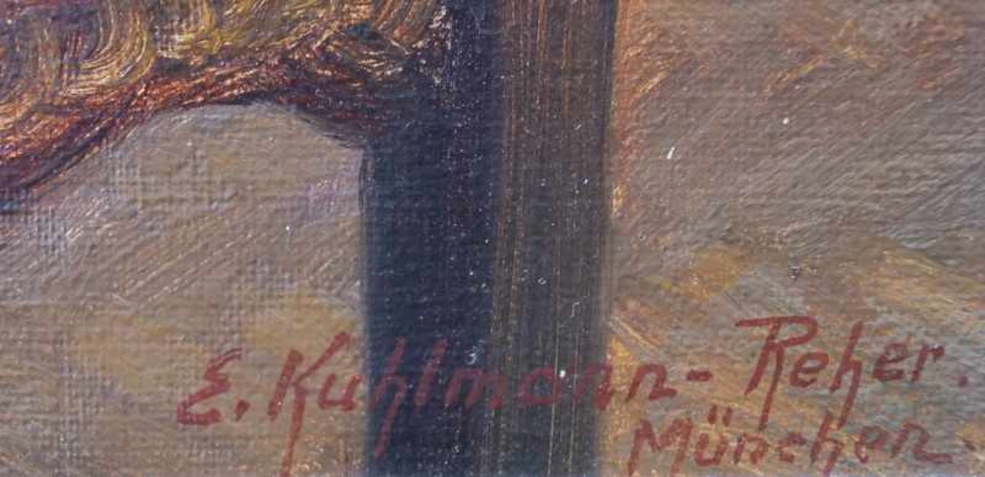 Kuhlmann-Reher, Emil (1886 Hannover - 1957 Rosenheim): "ein gutes Glas Wein"Öl auf Leinwand, - Bild 2 aus 2