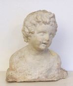 Marmoskulptur eiones Italienischen Jungen Istrischer Marmor mit leicht gräulichen Äderungen- ca