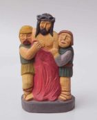 Christus und zwei Soldaten, Polen, 50/60er JahreGalerieaufkleber mit Künstlername "Grabnozyt"?,