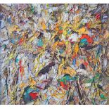 Abstraktes, polychromes Gemälde, 2. Hälfte 20. Jhd.Großformatiges, im abstrakten Expressionismus