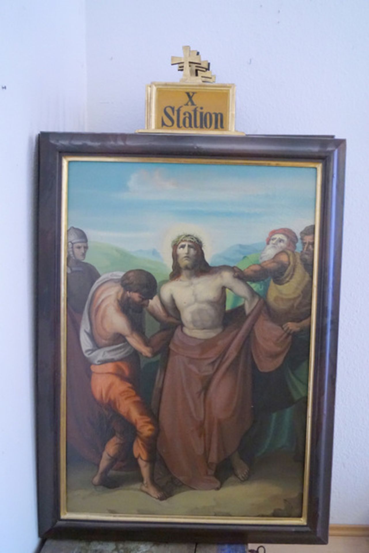 Kreuzgang, Nazarener, um 1860 Öl auf Leinwand, kompletter Kreuzgang mit 14 Gemälden auf Leinwand, - Bild 6 aus 7