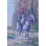 Dubois, Maurice (1869 - 1944): Französischer Dragoner zu Pferde, dat. 1913Aquarell auf Bütten, unten