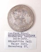 Grafschaft Tirol Erzherzog Leopold 1619-1632, Taler von 1621VS: Brustbild des Erzherzoges Leopold