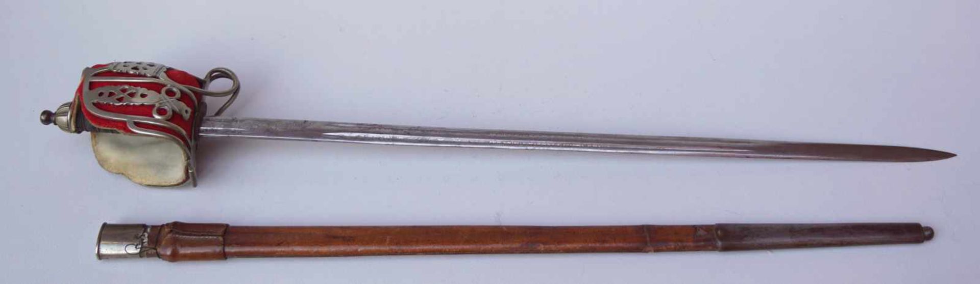 Schottischer Offiziersäbelsäbel Highlander ab 1828Breite Klinge doppelseitig geätze und gebläute - Bild 2 aus 4