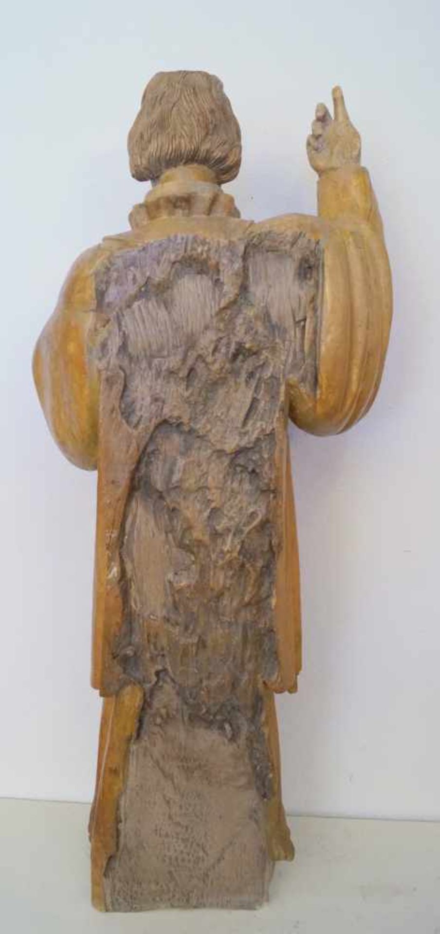Große Petrus Statue, Eiche, geschnitztEiche geschnitzt, Verso gehöhlt, Oberfläche behandelt, 1 - Image 2 of 2
