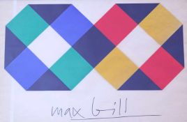 Max Bill (*1908, † 1994): "Konkrete Komposition" von 1967Offsetdruck, Maße: 75,5 x 49,5cm, unter