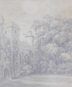 englischer Graphiker des 19.Jhd.: "Lollands Tower" dat. 1825Lavierte Bleistiftzeichnung auf