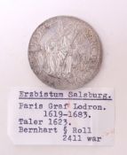Erzbistum Salzburg, Paris Graf von Lodron 1619-1653, Taler von 1623 VS: Wappenschild der Grafen