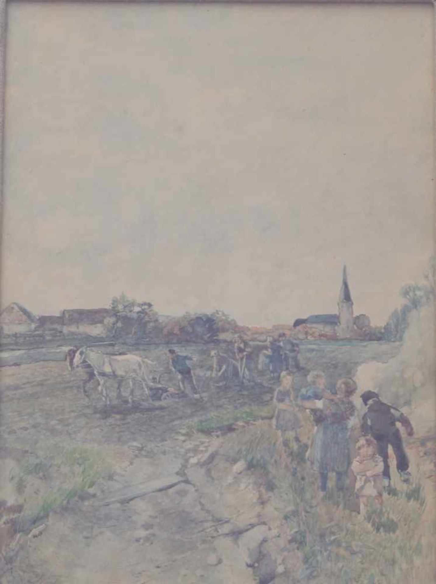 Bochmann, Gregor von (1850 Nehatu/Estland - 1930 Hösel (bei Ratingen)): Ländliches Idyll mit