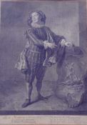 C. Vermeulen (Stecher): "Angelo Constantini (1655-1730) in der Rolle des Mezzetin", Kupferstich,