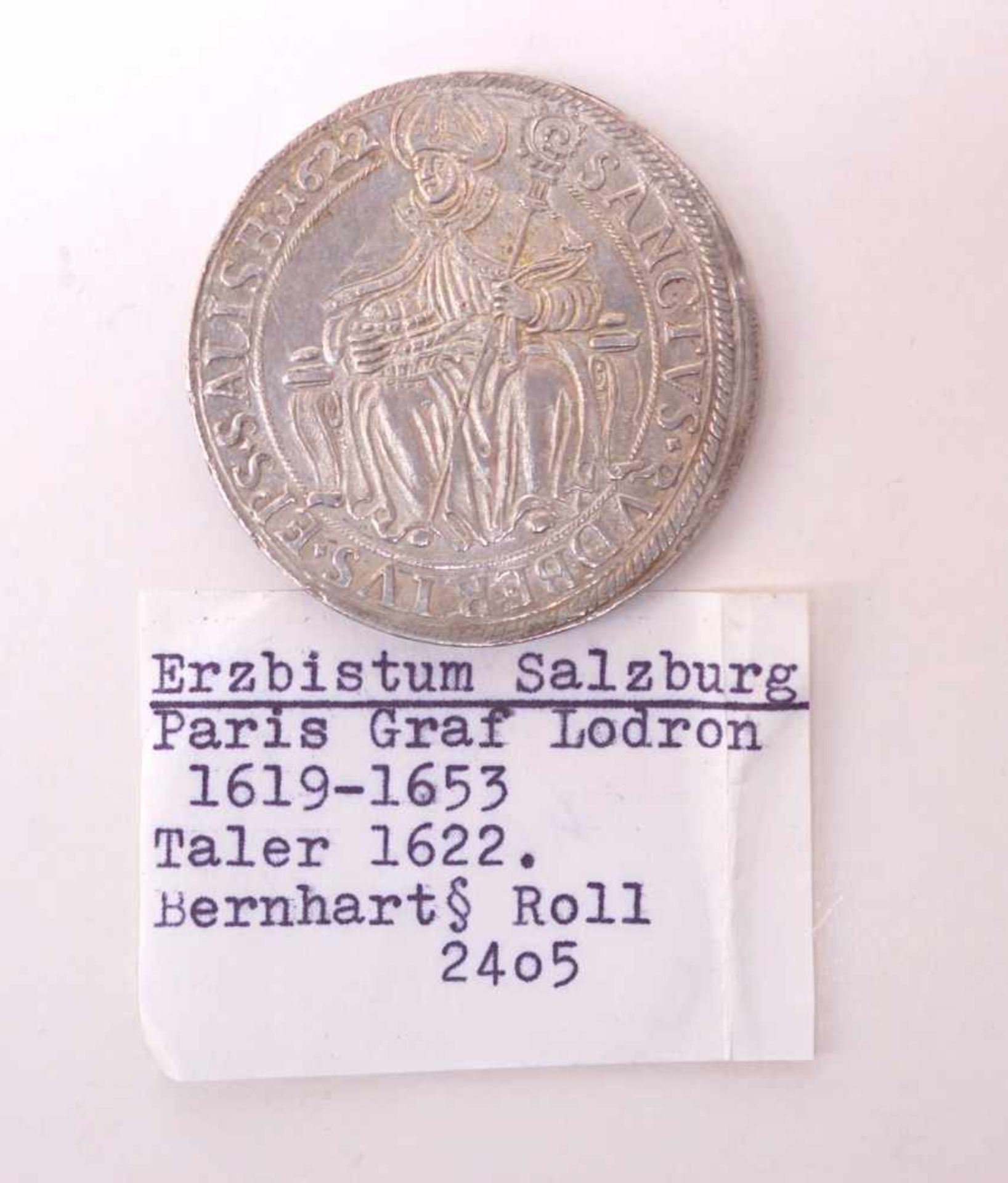 Erzbistum Salzburg, Paris Graf von Lodron 1619-1653, Taler von 1622VS: Wappenschild der Grafen von