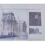 Christo (* 13. Juni 1935 in Gabrowo, Bulgarien): "Wrapped Reichstag - project for Berlin", Collage