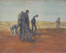 Scheufen, Walter (1881 Düsseldorf - 1917 Flandern (gefallen)): Arbeiter auf dem FeldeÖl auf